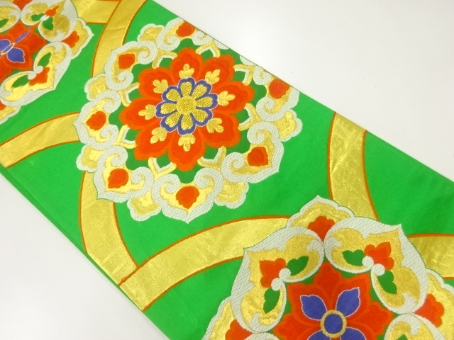 アンティーク　華文模様織り出し袋帯(材料)